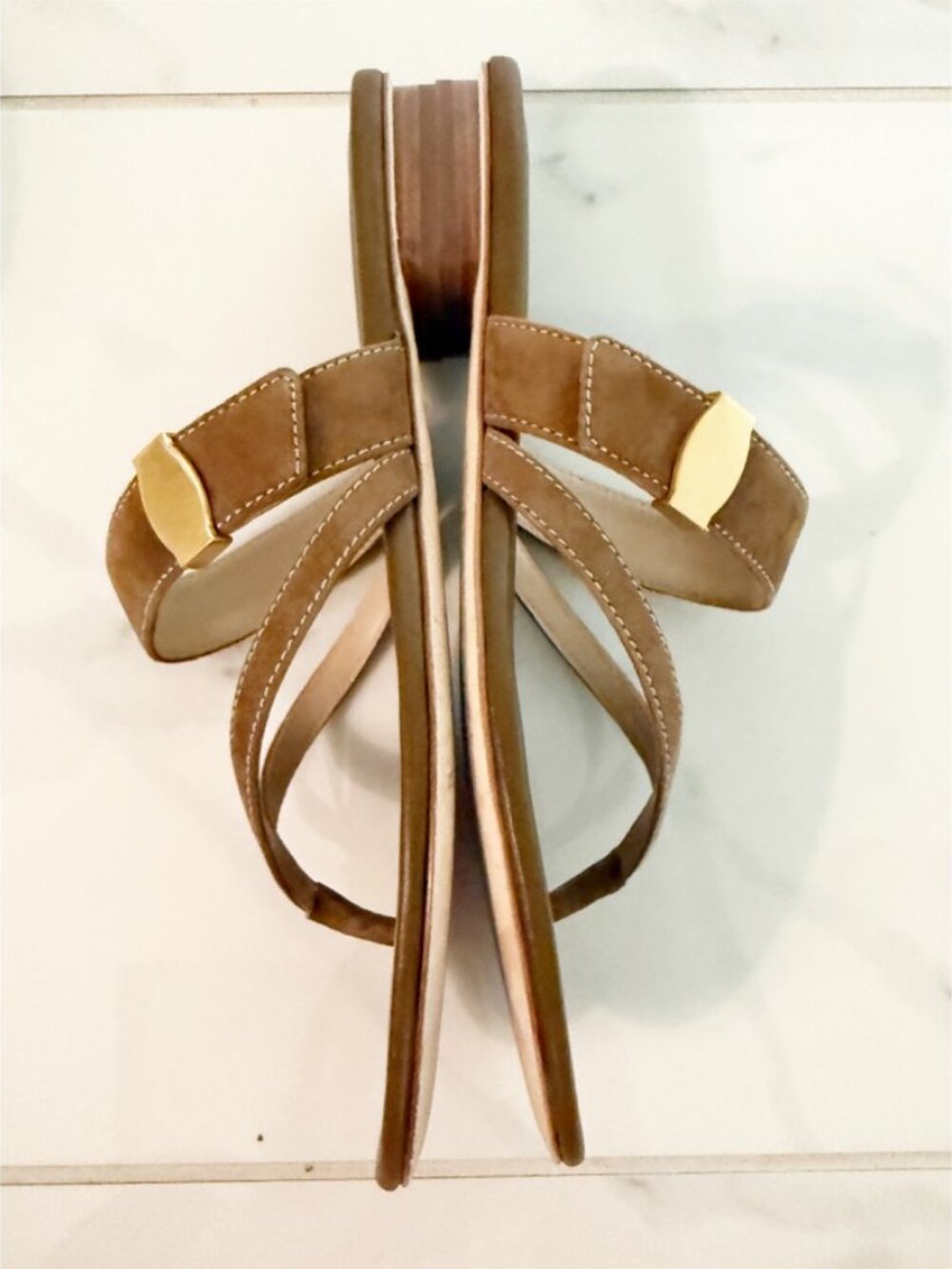 VERONICA BEARD Salva Dash Flat Sandal Chestnut 8.5M - Picture 9 of 10